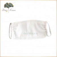 Маска защитная для лица многоразовая х/б двухслойная белая 20 х 10 см